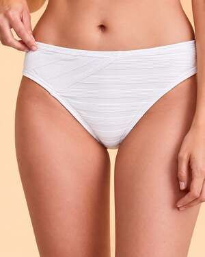 LA BLANCA White Linea Costa BIKINI BOTTOM Hipster Medium M / US 10 NWT Coastal